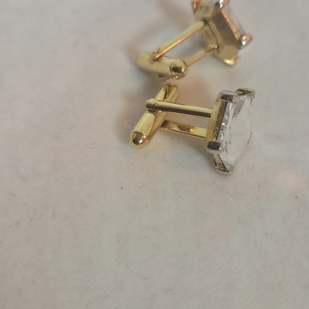 Gold Crystal Cufflinks